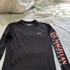 Magellan Men's Small Outdoors Black and light coral Performance Shirt